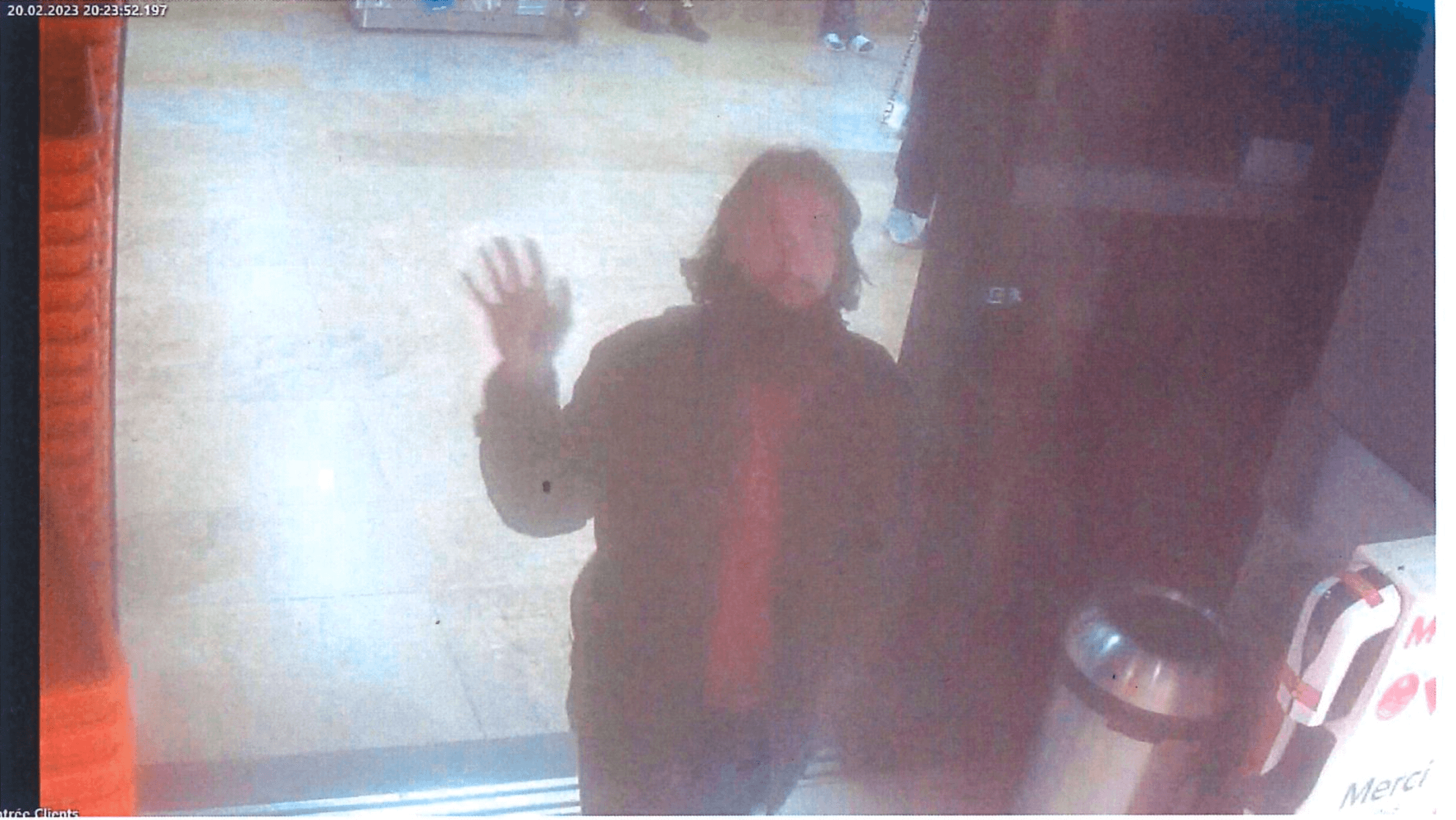 The author being captured by a CCTV camera in a supermarket.